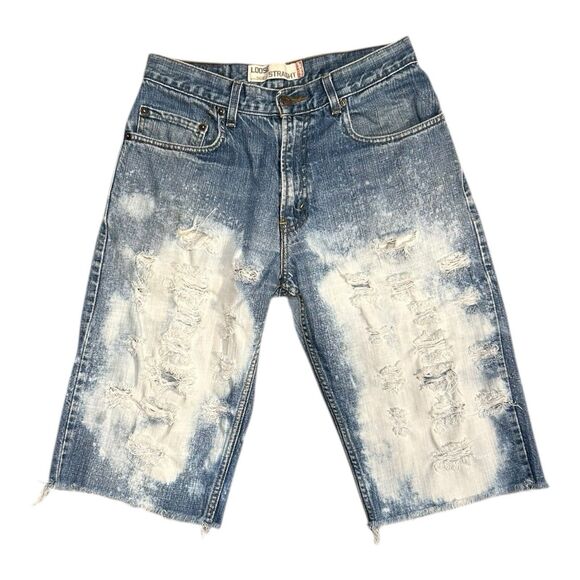 Levi’s 569 Loose Straight Men’s Denim Shorts Size 34 (Actual 31”) Distressed - Picture 1 of 6